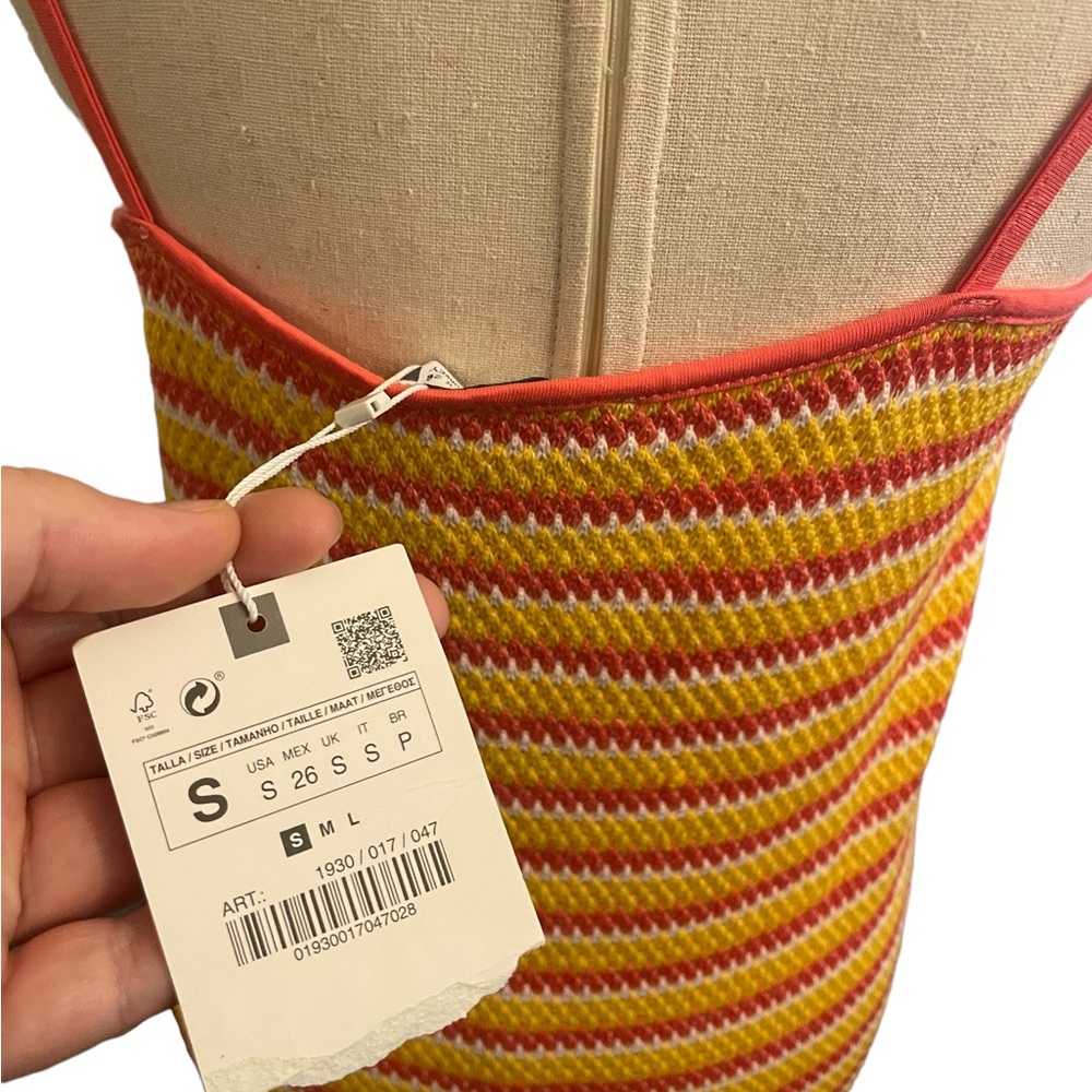 ZARA Knit Striped Y2K Dress New With Tags - Picture 7 of 13